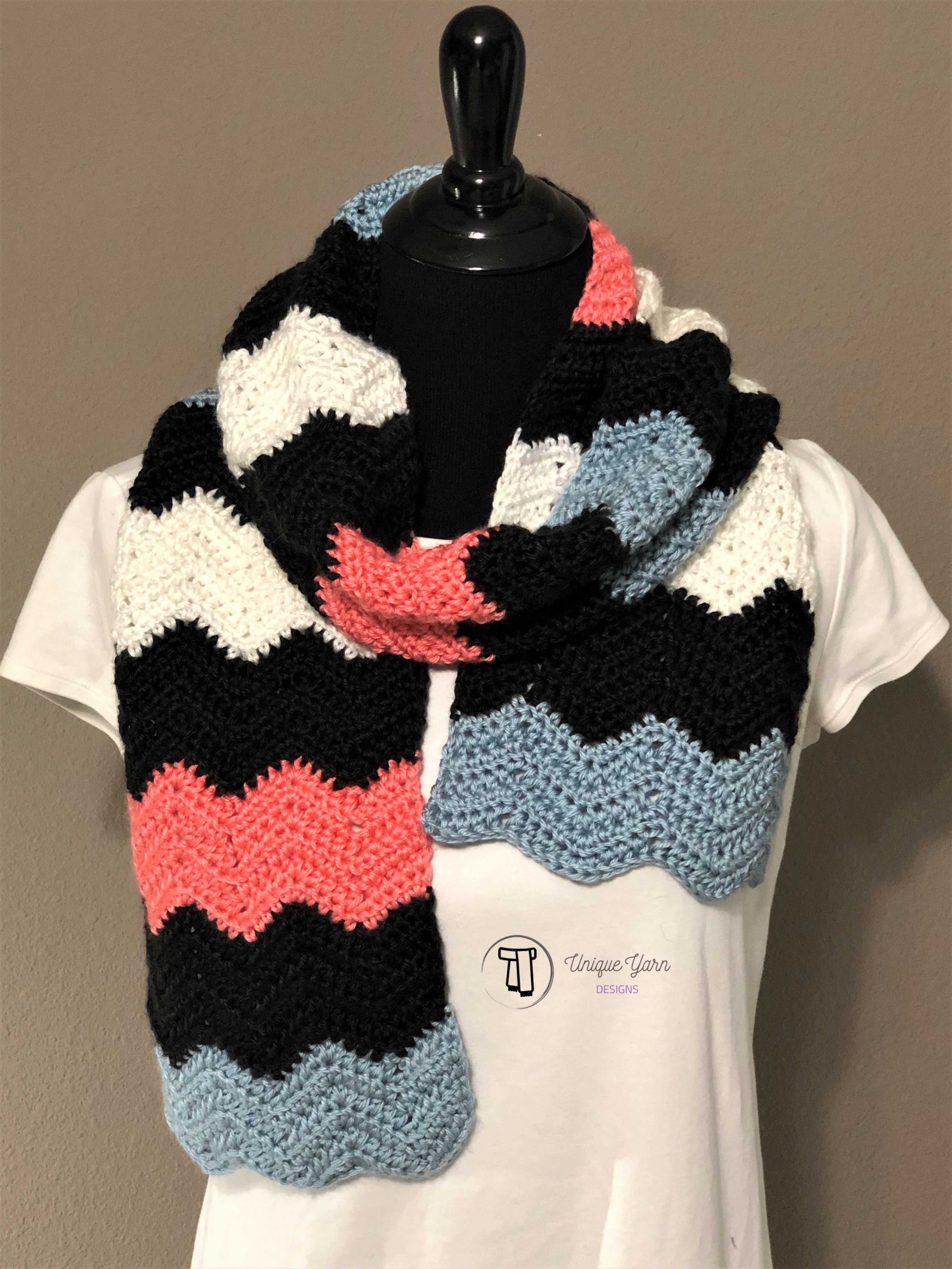 Soft Ripple Chevron Scarf Crochet Pattern