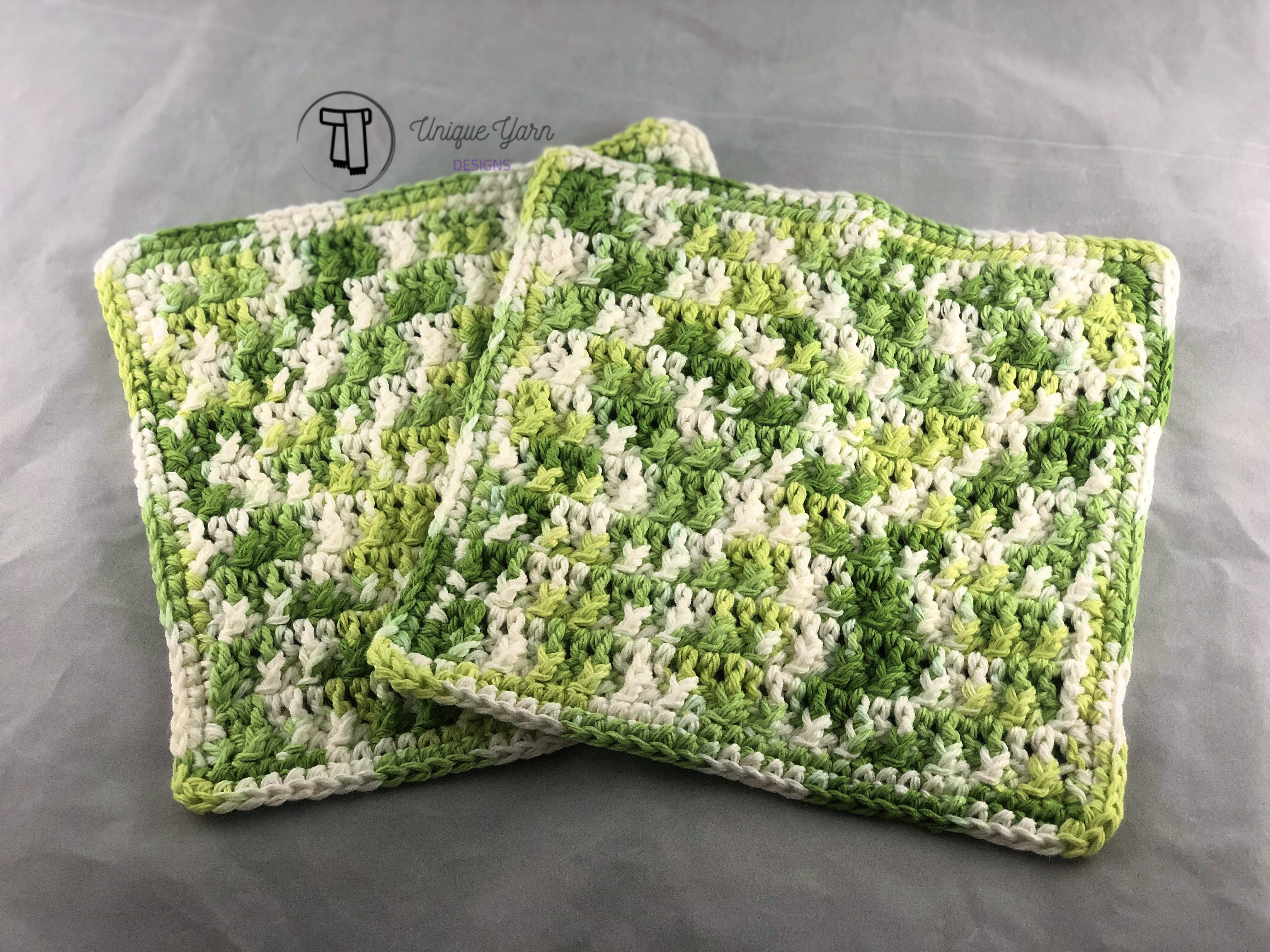 Textured Front Post Dishcloth Crochet Pattern