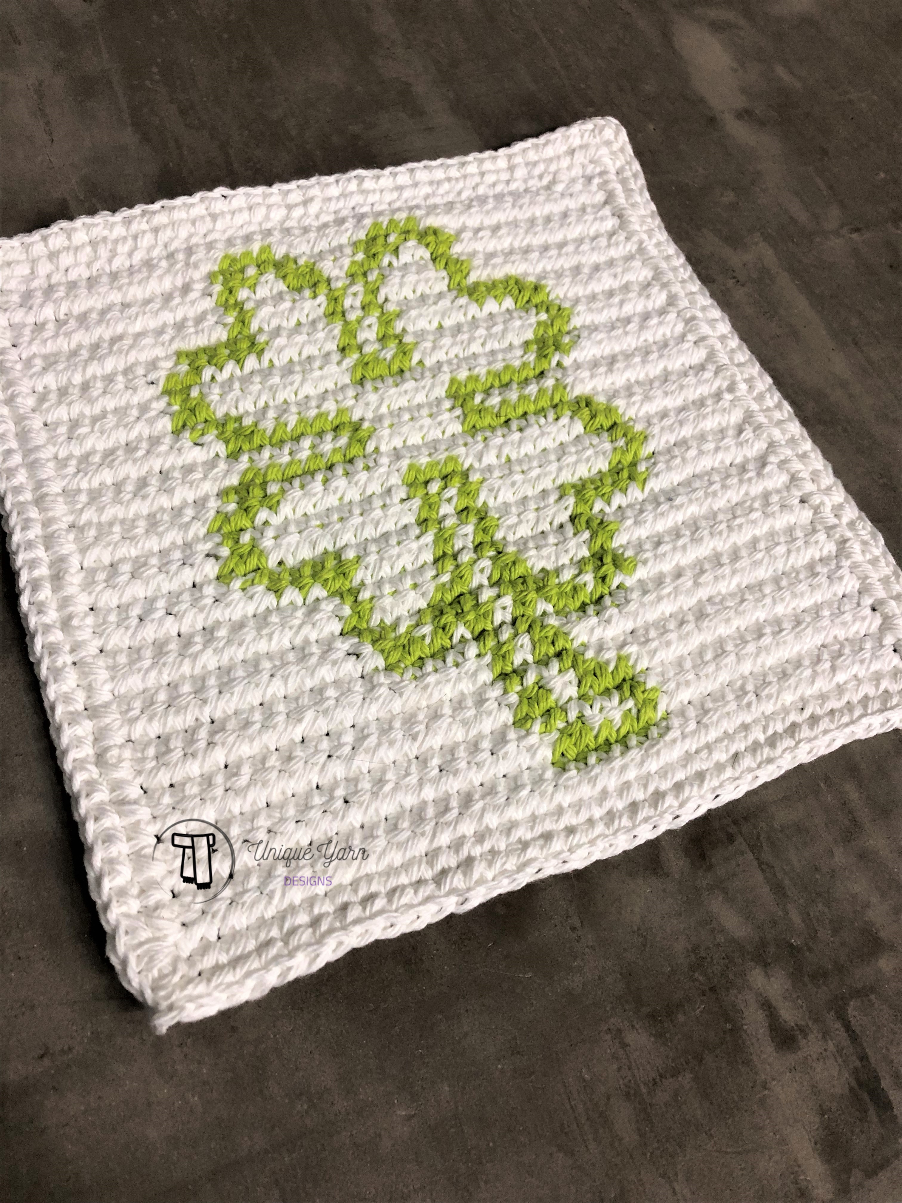 Four Leaf Clover Dishcloth #2! A Free Crochet Pattern