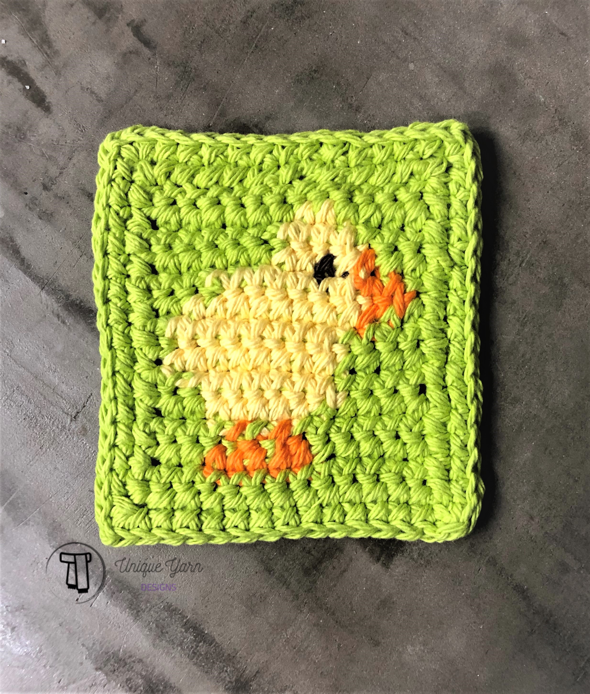 Baby Chick Easter Coaster Crochet Pattern